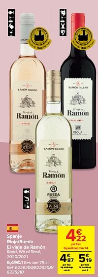 Spanje rioja-rueda el viaje de ramón rood, wit of rosé, 2020-2021-Rode wijnen