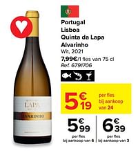 Portugal lisboa quinta da lapa alvarinho wit, 2021-Witte wijnen