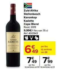 Zuid-afrika stellenbosch kanonkop kadette cape blend rood, 2019-Rode wijnen