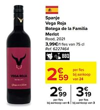 Spanje vega roja botega de la familia merlot rood, 2021-Rode wijnen