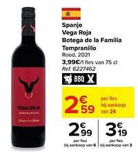 Spanje vega roja botega de la familia tempranillo rood, 2021-Rode wijnen