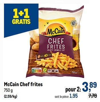 Promoties Mccain chef frites - Mc Cain - Geldig van 21/09/2022 tot 04/10/2022 bij Makro