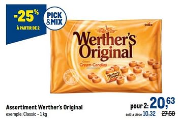 Promotions Werther`s original classic - Werther's Original - Valide de 21/09/2022 à 04/10/2022 chez Makro