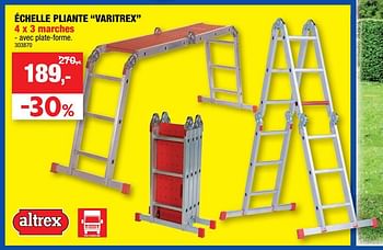 Promotions Échelle pliante varitrex - Altrex - Valide de 14/09/2022 à 25/09/2022 chez Hubo