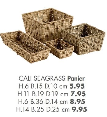 Promotions Cali seagrass panier - Produit maison - Casa - Valide de 12/09/2022 à 30/10/2022 chez Casa