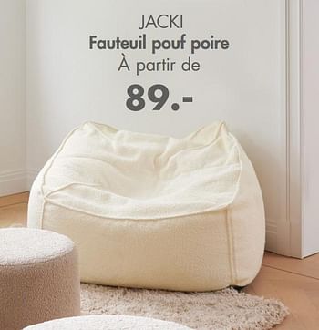 Promotions Jacki fauteuil pouf poire - Produit maison - Casa - Valide de 12/09/2022 à 30/10/2022 chez Casa