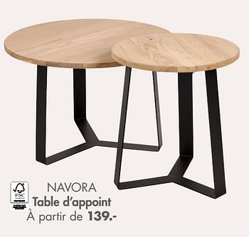 Promotions Navora table d’appoint - Produit maison - Casa - Valide de 12/09/2022 à 30/10/2022 chez Casa