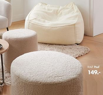 Promotions Ralf pouf - Produit maison - Casa - Valide de 12/09/2022 à 30/10/2022 chez Casa