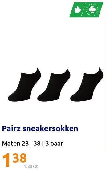 Promoties Pairz sneakersokken - Pairz - Geldig van 14/09/2022 tot 20/09/2022 bij Action