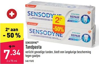 Promoties Tandpasta - Sensodyne - Geldig van 23/09/2022 tot 30/09/2022 bij Aldi