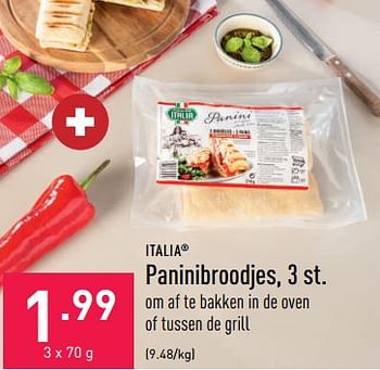 Promoties Paninibroodjes - ITALIA  - Geldig van 23/09/2022 tot 30/09/2022 bij Aldi