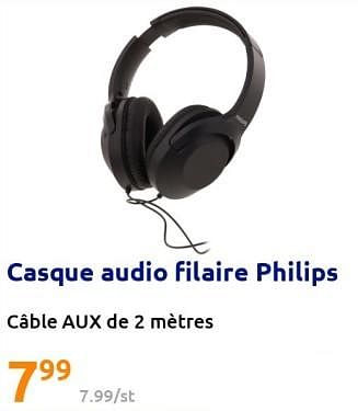 Promotions Casque audio filaire philips - Philips - Valide de 14/09/2022 à 20/09/2022 chez Action