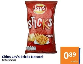 Promotions Chips lay`s sticks naturel - Lay's - Valide de 14/09/2022 à 20/09/2022 chez Action