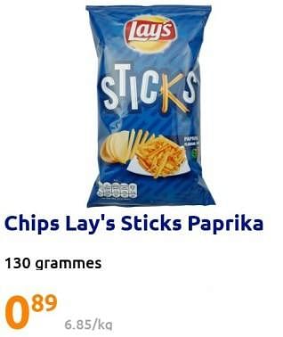 Promotions Chips lay`s sticks paprika - Lay's - Valide de 14/09/2022 à 20/09/2022 chez Action