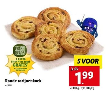 Promoties Ronde rozijnenkoek - Huismerk - Lidl - Geldig van 26/09/2022 tot 01/10/2022 bij Lidl