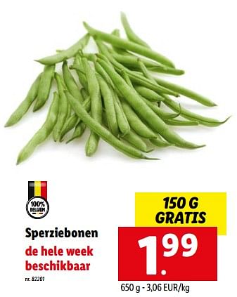 Promoties Sperziebonen - Huismerk - Lidl - Geldig van 26/09/2022 tot 01/10/2022 bij Lidl