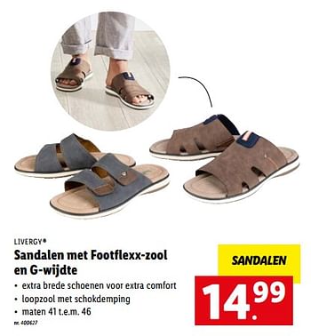 Promoties Sandalen met footflexx-zool en g-wijdte - Livergy - Geldig van 26/09/2022 tot 01/10/2022 bij Lidl