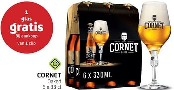 Promotions Cornet 1 glas gratis bij aankoop van 1 clip - Cornet  - Valide de 30/09/2022 à 12/10/2022 chez BelBev