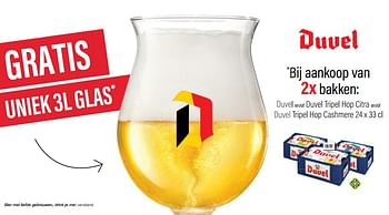 Promoties Duvel gratis uniek 3l glas bij aankoop van 2x bakken - Duvel - Geldig van 30/09/2022 tot 12/10/2022 bij BelBev