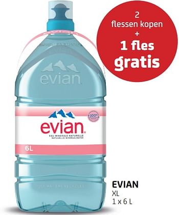 Promotions Evian flessen kopen + 1 fles gratis - Evian - Valide de 30/09/2022 à 12/10/2022 chez BelBev