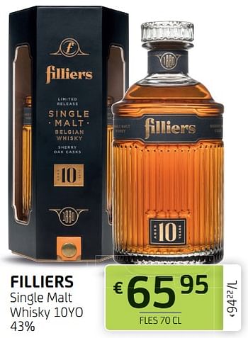 Promoties Filliers single malt whisky 10yo - Filliers - Geldig van 30/09/2022 tot 12/10/2022 bij BelBev