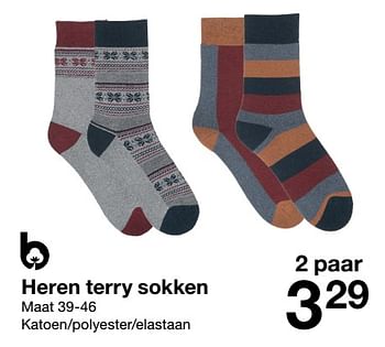 Promoties Heren terry sokken - Huismerk - Zeeman  - Geldig van 17/09/2022 tot 23/09/2022 bij Zeeman