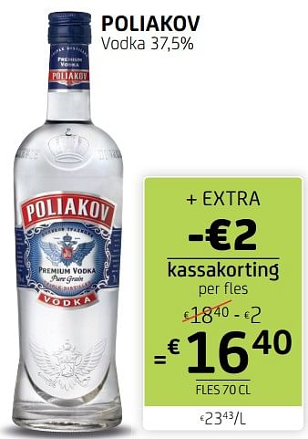 Promoties Poliakov vodka - poliakov - Geldig van 30/09/2022 tot 12/10/2022 bij BelBev