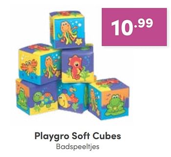Promoties Playgro soft cubes badspeeltjes - Playgro - Geldig van 18/09/2022 tot 24/09/2022 bij Baby & Tiener Megastore