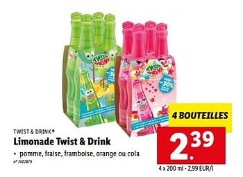 Promotions Limonade twist + drink - Twist & Drink - Valide de 26/09/2022 à 01/10/2022 chez Lidl