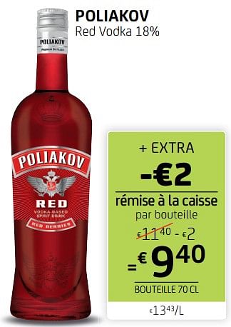 Promoties Poliakov red vodka - poliakov - Geldig van 30/09/2022 tot 12/10/2022 bij BelBev