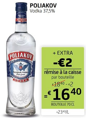 Promotions Poliakov vodka - poliakov - Valide de 30/09/2022 à 12/10/2022 chez BelBev