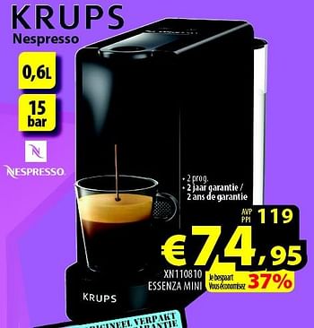 Promoties Krups nespresso xn110810 essenza mini - Krups - Geldig van 21/09/2022 tot 28/09/2022 bij ElectroStock