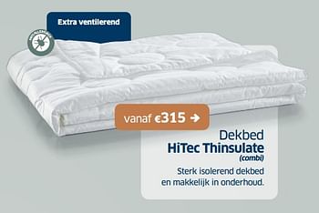 Promotions Dekbed hitec thinsulate - Produit Maison - Sleeplife - Valide de 23/09/2022 à 08/10/2022 chez Sleeplife