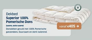 Promoties Dekbed superior 100% pomerische dons - Huismerk - Sleeplife - Geldig van 23/09/2022 tot 08/10/2022 bij Sleeplife