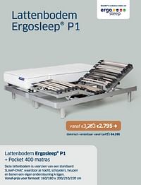 Lattenbodem ergosleep p1 + pocket 400 matras-Huismerk - Sleeplife