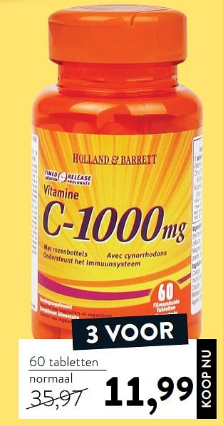 Promoties Vitamine c-1000mg - Huismerk - Holland & Barrett - Geldig van 15/09/2022 tot 02/10/2022 bij Holland & Barret