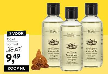 Promoties 100% pure amandelolie huile d`amande 100% pure - De Tuinen - Geldig van 15/09/2022 tot 02/10/2022 bij Holland & Barret