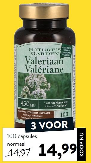 Promoties Valeriaan valériane - Nature's Garden - Geldig van 15/09/2022 tot 02/10/2022 bij Holland & Barret