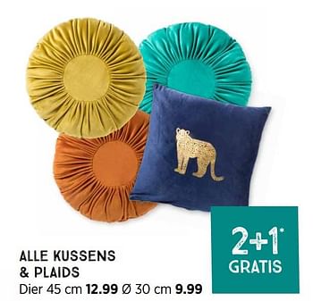 Promoties Alle kussens + plaids dier - Huismerk - Xenos - Geldig van 19/09/2022 tot 02/10/2022 bij Xenos