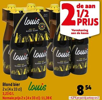 Promoties Blond bier - Louis - Geldig van 21/09/2022 tot 27/09/2022 bij Louis Delhaize