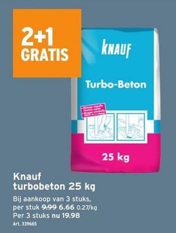 Promoties Knauf turbobeton - Knauf - Geldig van 21/09/2022 tot 04/10/2022 bij Gamma