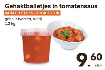 Promoties Gehaktballetjes in tomatensaus - Huismerk - Bon'Ap - Geldig van 14/09/2022 tot 27/09/2022 bij Bon'Ap