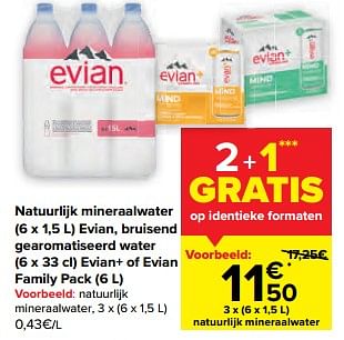 Promoties Natuurlijk mineraalwater - Evian - Geldig van 21/09/2022 tot 03/10/2022 bij Carrefour