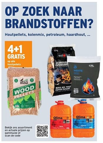 Promoties 4+1 gratis op alle houtpellets - Huismerk - Gamma - Geldig van 21/09/2022 tot 04/10/2022 bij Gamma