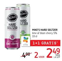 Mike’s hard seltzer lime of black cherry 5%-Mike