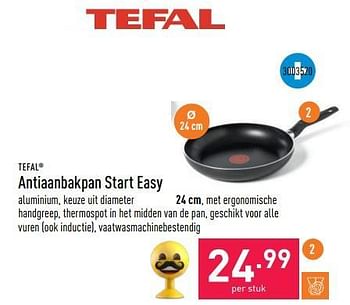 Promoties Antiaanbakpan start easy 24 cm - Tefal - Geldig van 26/09/2022 tot 07/10/2022 bij Aldi
