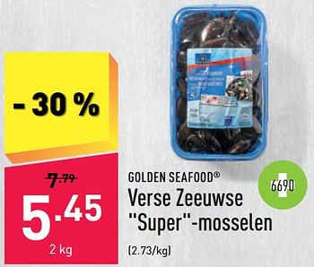Promoties Verse zeeuwse super-mosselen - Golden Seafood - Geldig van 26/09/2022 tot 07/10/2022 bij Aldi