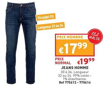 Promotions Jeans homme - Produit maison - Trafic  - Valide de 21/09/2022 à 26/09/2022 chez Trafic