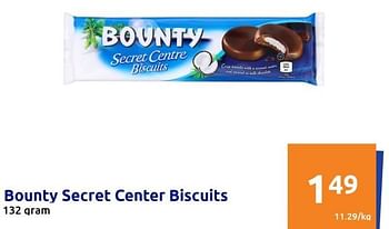 Promoties Bounty secret center biscuits - Bounty - Geldig van 21/09/2022 tot 26/09/2022 bij Action