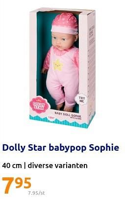 Promoties Dolly star babypop sophie - Dolly Star - Geldig van 21/09/2022 tot 26/09/2022 bij Action